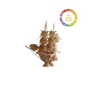 Bateau coquillage fait main décoratif inspiré de la vie marine coquille naturelle art côtier parfait pour l'affichage à la maison - Product Image 1