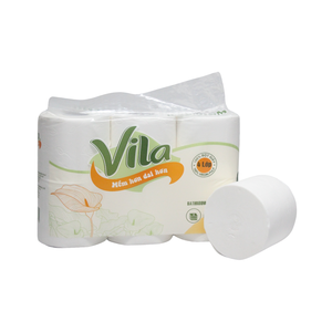Fabricant vietnamien de papier toilette, 6 rouleaux/sac, couleur blanche, 100% pâte de bois vierge, sans agent fluorescent, avec emballage personnalisé - Product Image 2