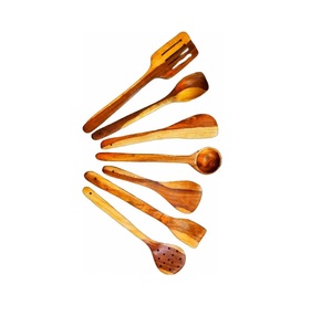 Juego de cucharas de madera natural para cocinar postre arroz cucharas de madera para cocina Juego de 2 al mejor precio. - Product Image 3