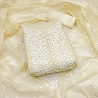 Santoon Tissu pur lourd exclusif avec 2 patchs brodés Robe de costume pakistanaise Duppata Vêtements indiens et pakistanais