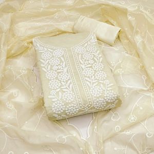 Santoon Tissu pur lourd exclusif avec 2 patchs brodés Robe de costume pakistanaise Duppata Vêtements indiens et pakistanais - Product Image 6