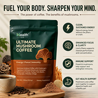 OEM Personalizado, Café de Hongos en Polvo 8 en 1, Mezcla para la Salud Cerebral con Melena de León, Chaga, Shiitake, Maitake, Cola de Pavo, a Granel