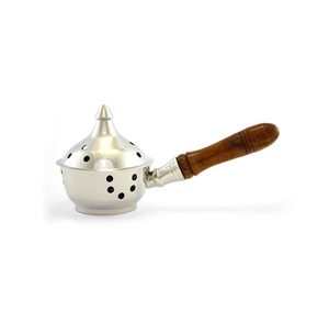 เครื่องเผาธูปทองเหลืองพร้อมรายละเอียดแนวโบราณสำหรับตกแต่งบ้านฝึกสติขัดเงาทอง - Product Image 5