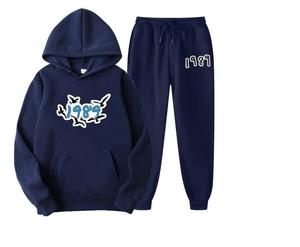 Broderie Patching Survêtement Tackle Twill Survêtement Sweat À Capuche Hommes Surdimensionné Blanc Hoodies & Jogger Ensemble - Product Image 4