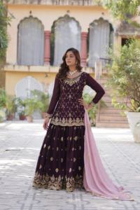 Ropa étnica de mujer India más vendida, conjunto Palazzo Salwar Kameez para colecciones de fiestas y bodas a precios mayoristas - Product Image 5