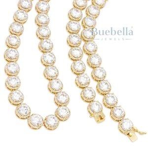 Venta caliente 14K Oro 925 Chapado en plata 8mm Moissanite Diamond Bezel-Set Cadena de tenis para hombres - Product Image 2