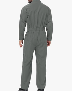 Combinaison à manches longues à fermeture éclair pour homme, costume de mécanicien pour Halloween, couleur unie, salopette - Product Image 6