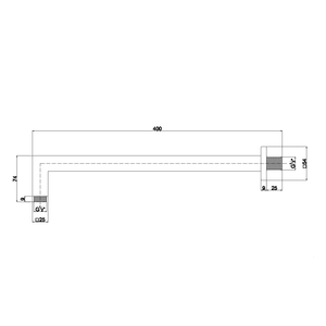 Braccio Doccia Quadrato in Ottone Cromato Koricini, Installazione a Parete, Design Contemporaneo, Garanzia di 3 Anni per Soffione Doccia - Product Image 2