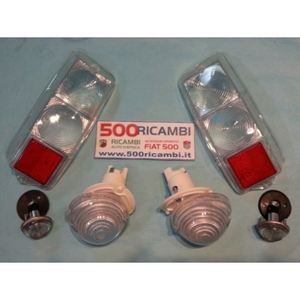 Kit Completo Anteriore/Sinistro/Destro per Fiat 500 EPOCA, Kit di Retrofit Luci Posteriori Sportive in Plastica Trasparente, GENERICO - Product Image 1