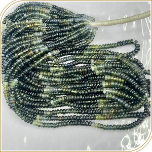 Hilo de cuentas Rondelle lisas de zafiro natural de Australia tamaño 3 puntos 5mm a 4mm para diseñadores de joyas - Product Image 3