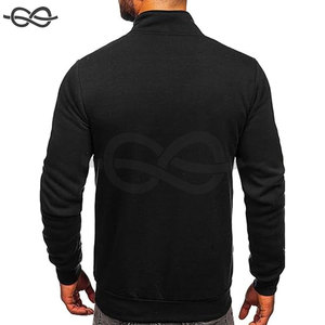 Chaquetas de chándal ligeras negras para hombre, sudaderas de manga larga con cuello falso y cremallera completa con bolsillo, camisetas atléticas - Product Image 6