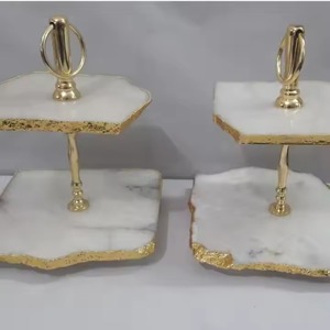 ขาตั้งเรซิ่นขอบธรรมชาติ สไตล์โมเดิร์นหรูหรา เป็นมิตรกับสิ่งแวดล้อม ล้างในเครื่องล้างจานได้ เหมาะสำหรับวางเค้ก ต้นไม้ เทียน ของตกแต่ง HF CRAFTS - Product Image 2