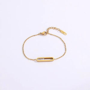 Elegante Glam Lujoso Cuadrado 201 Acero Inoxidable 18K Chapado En Oro Circón Pulseras A Granel - Product Image 3