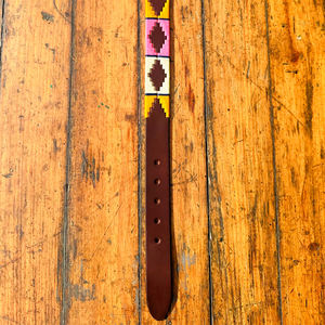 Ceinture de polo en cuir rose et moutarde pour jeunes avec boucle de qualité supérieure 100% ceinture en cuir véritable ceinture de luxe en cuir de polo - Product Image 6