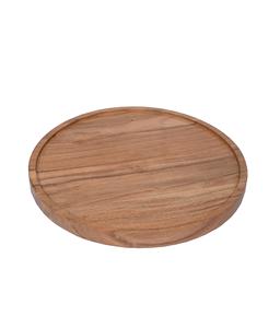 กระดานชานมชีสนามไม้อะคาเซียทรงกลมพร้อมขอบขอบสําหรับเสิร์ฟชีสเครื่องดื่มและอาหารในห้องนั่งเล่นบาร์ - Product Image 1