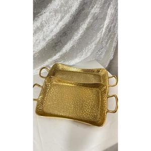 Thủ công lớn lá khay thiết lập của 2 đám cưới bên trang trí kim loại khay giá rẻ giá handmade sang trọng khay Set trang trí nội thất - Product Image 4