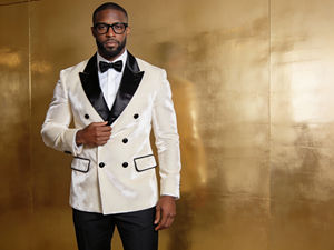 Traje de Etiqueta Gris de Terciopelo para Hombre, con Doble Botonadura y Solapa de Satén Negro, Traje de Novio para Boda - Product Image 4