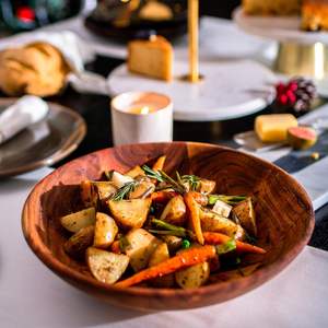 Cuenco de madera de diseño, bandeja de centro de mesa artística hecha a mano, acento de mesa elegante para el hogar, cocina o decoración para sala de estar - Product Image 5