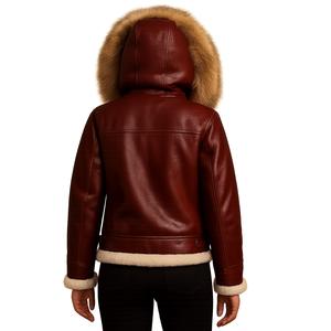 Veste de moto en cuir d'agneau véritable pour femme, sur mesure, OEM, de haute qualité, avec doublure en soie, pour l'hiver - Product Image 2