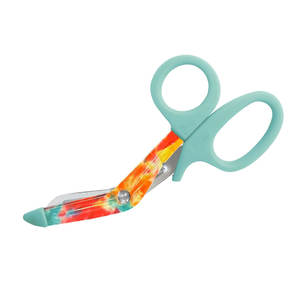 Ciseaux à pansement Lister incurvés à poignée violette Ciseaux d'allaitement chirurgical en acier inoxydable avec conception imprimée manuelle - Product Image 2