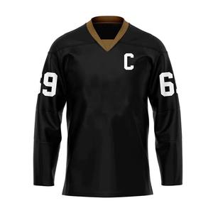 Maillot de hockey sur glace 100% polyester de qualité supérieure vêtements de sport design unique maillot de hockey sur glace à manches longues et col en V - Product Image 4