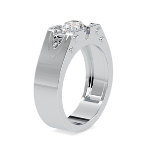 Bague en diamant taillé rond de 1.00 carats cultivée en laboratoire tendance classique bijoux de fiançailles et de mariage en or jaune 14 carats pour les fêtes - Product Image 3