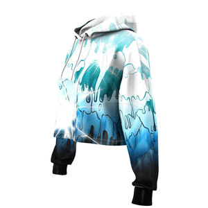 Derniers modèles de sweats à capuche courts en coton/polyester pour l'hiver, décontractés, à manches longues, avec sublimation, couleurs et logo personnalisés, vente en gros - Product Image 2