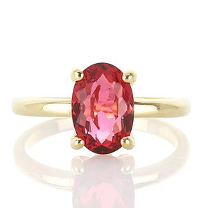 Bagues empilables en tourmaline rose véritable avec pierres précieuses ovales à facettes Bagues solitaires en argent sterling pur 925 fabriquées à la main - Product Image 1