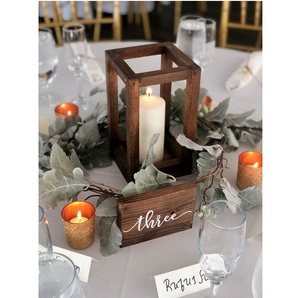 Candelabros de farol de madera para decoración del hogar y centros de mesa de bodas de Navidad ¡Gran valor! - Product Image 4