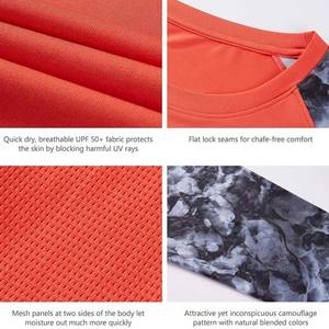 เสื้อยืดแขนยาวสำหรับผู้ชายเสื้อตกปลากลางแจ้ง UPF 50 + เสื้อฮู้ดกันแดดแบบสวมหัวพร้อมลวดลายผ้าใบสีทึบสำหรับวิ่งดีไซน์ตามสั่ง - Product Image 5