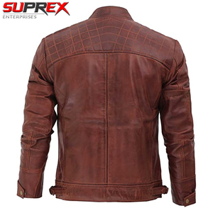 Canvas Biker <b>Jacket</b> Quilted Cafe Racer Zip Moto <b>Jackets</b> <b>Men</b> Customize Wholesale High Quality Waterproof Breathable Eco-Friendly - Product Image 4