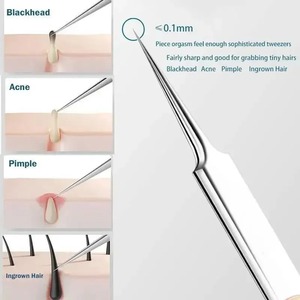 Juego de 11 Piezas de Pinzas para Eliminar Puntos Negros, Limpiador de Poros, Instrumentos Quirúrgicos Dentales para el Cuidado de la Piel del Rostro, Acné Negro - Product Image 2