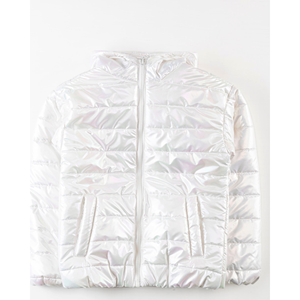 Poliéster/algodón Mujer cara tendencia con capucha corto grueso invierno bombardero brillante Puffer chaqueta para hombre - Product Image 1