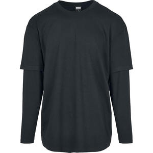 Camiseta de punto de gofres de gran tamaño personalizable para hombre, camiseta transpirable de doble capa de algodón 100%, ropa de calle de 220 gramos, Camiseta larga - Product Image 1