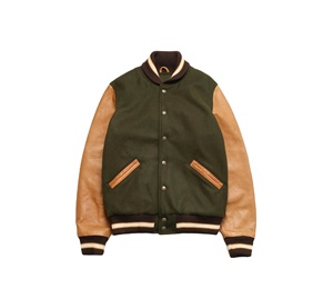 Custom Logo Men's Wool Varsity Jacket Leather Sleeves Satin Lining Classic Vintage Baseball CollegeBaseballjacket for men - Product Image 1