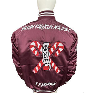 Chaqueta de Béisbol Varsity de Invierno para Hombre, Forro Polar, Diseño de Letras Bordadas, Cuello Alto, Logotipo Frontal, OEM, Chaqueta Casual con Cierre - Product Image 6