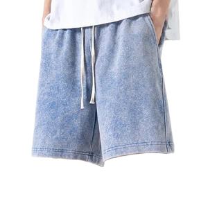 กางเกงขาสั้นผ้าซักแบบเป็นกรดสำหรับผู้ชายกางเกงขาสั้นสำหรับวิ่งแบบลำลองสำหรับฤดูร้อนออกแบบได้ตามต้องการ - Product Image 4