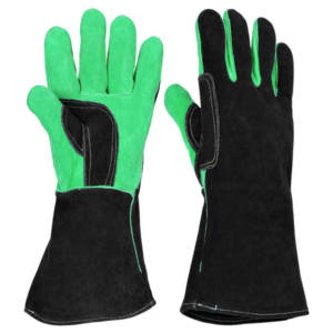 Guantes DE SEGURIDAD DE CUERO dividido de piel de vaca reforzada de alta resistencia Soldadores industriales Barbacoa Protección de manos impermeable contra incendios - Product Image 3