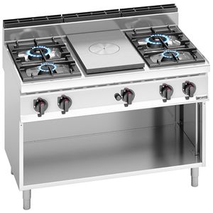 Gas-Kochfeld mit Elektrischer Heizplatte - 28kW - 4 Brenner - Product Image 1