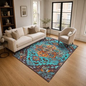 <b>RUGS</b> DEPOT LXDP-0830 Wholesale Charcoal Grey Modern Vintage Digital Printed Machine Washable Chenille Area <b>Rug</b> <b>Non</b> <b>Slip</b> - Product Image 2