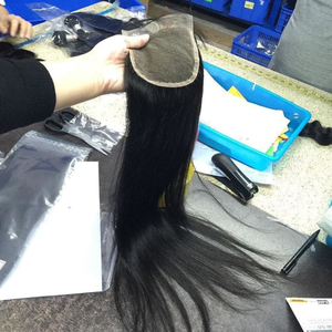 Prix de gros, cheveux humains vierges indiens Remy, double trame, cheveux bruts de haute qualité, lisses, fermeture en dentelle HD 9x6 - Product Image 3