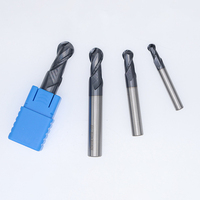 Fraise à tête sphérique Yunsheng HRC55 à 2 cannelures en carbure de tungstène, fraise à tête sphérique pour fraisage CNC, outil en alliage micro-dur, revêtement 3 ans