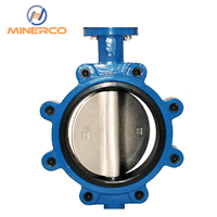 Vanne papillon manuelle MINERCO PN10 PN16 à raccordement sandwich DN50-DN300 pour applications industrielles de contrôle des fluides et de l'eau – Modèle standard