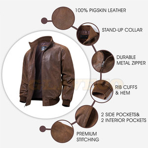 Chaqueta de Cuero para Hombre, Estilo Único, Material de Primera Calidad, Cuello Alto, Logotipo Frontal, Impermeable, la Más Popular - Product Image 4