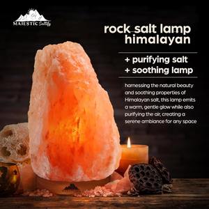 Lámpara de sal rosa del Himalaya orgánica 100% de Pakistán, forma Natural con soporte de madera artesanal de luz pura para decoración del hogar - Product Image 6