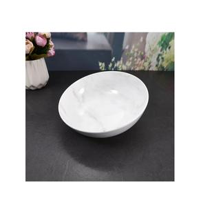 Bol de service en marbre blanc fait à la main de conception classique pièce unique à un prix très abordable pour les portions du dîner - Product Image 6