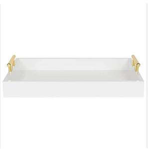 Plateau de service en bois avec poignées métalliques, design luxueux et élégant, compatible lave-vaisselle, écologique, pour une décoration festive traditionnelle - Product Image 2