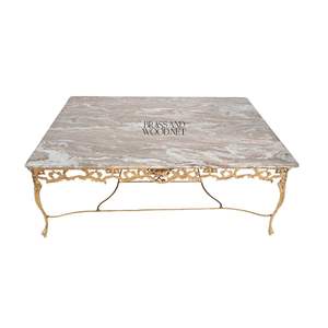 Mesa de Centro de Lujo con Tapa de Mármol Premium y Base de Latón Intrincada, Perfecta para Decoración Elegante de Sala de Estar - Product Image 2