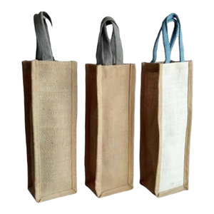 Sac 1 bouteille en jute bon marché - Product Image 2