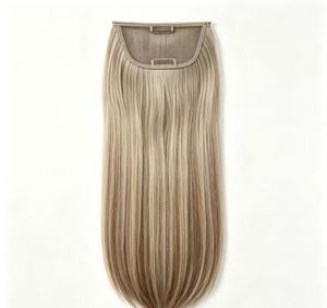 Blonde Straight Clip in Ponytail <b>Hair</b> <b>Extension</b> Synthetic Hairpiece Long <b>Hair</b> Add on for Daily Wear - Product Image 1